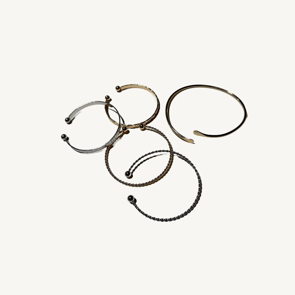 Costume Jewelry Silver & Gold Metal Bengal Style Bracelets and Upper Arm Cuff
